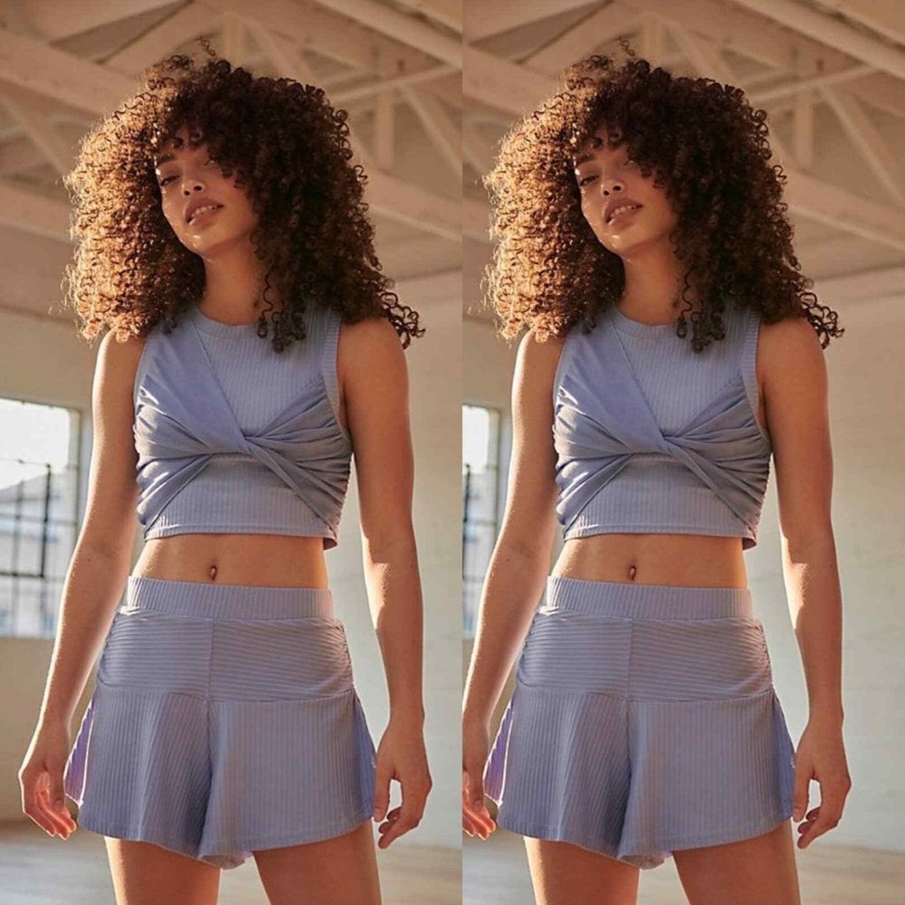 Free People Lavender Twist Crop Tank and Skort Set